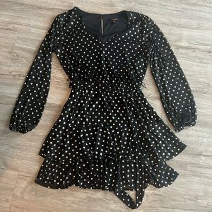City Studio Mesh Polka Dot Dress